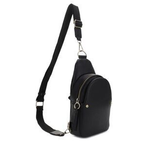 Mali + Lili Vegan Leather Gaby Sling Bag NWT Black